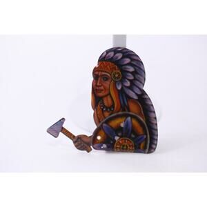 1984, Shackman, Indian Chief, Clicker, Metal, Toy, Vintage, ~ 251107-WH 1393